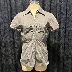 New York & Company Gray Button Down Shirt